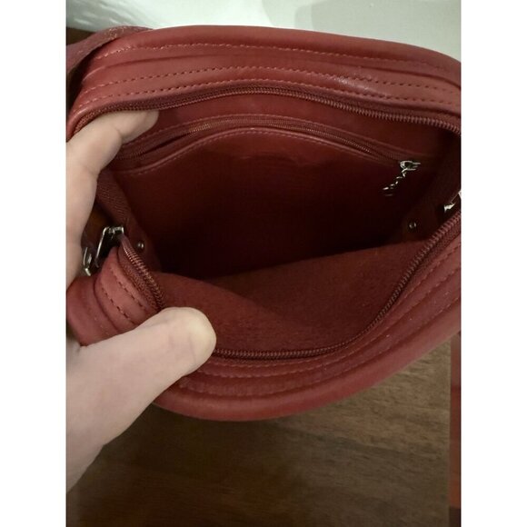 Vintage Coach Leather Camera Bag Crossbody Double Zip 9817 Red - Picture 9 of 14